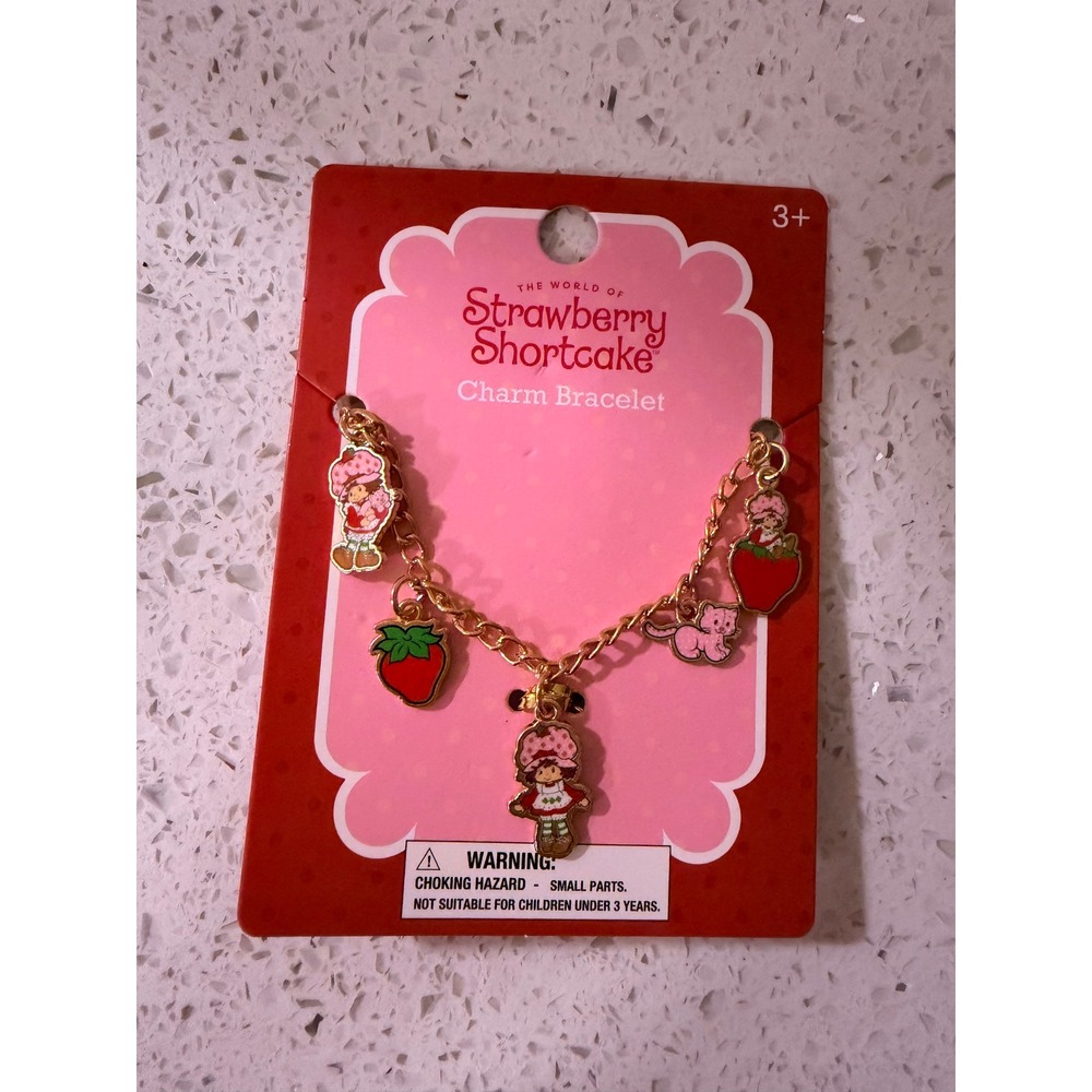 Strawberry Shortcake Charm Bracelet Gold Enamel Charmsโ H.E.R. Accessories NEW